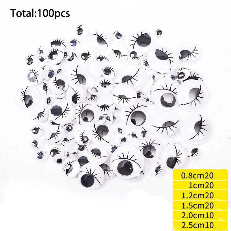 Colorful wiggle eyes for toy craft 100pcs assorted color and size which-craft