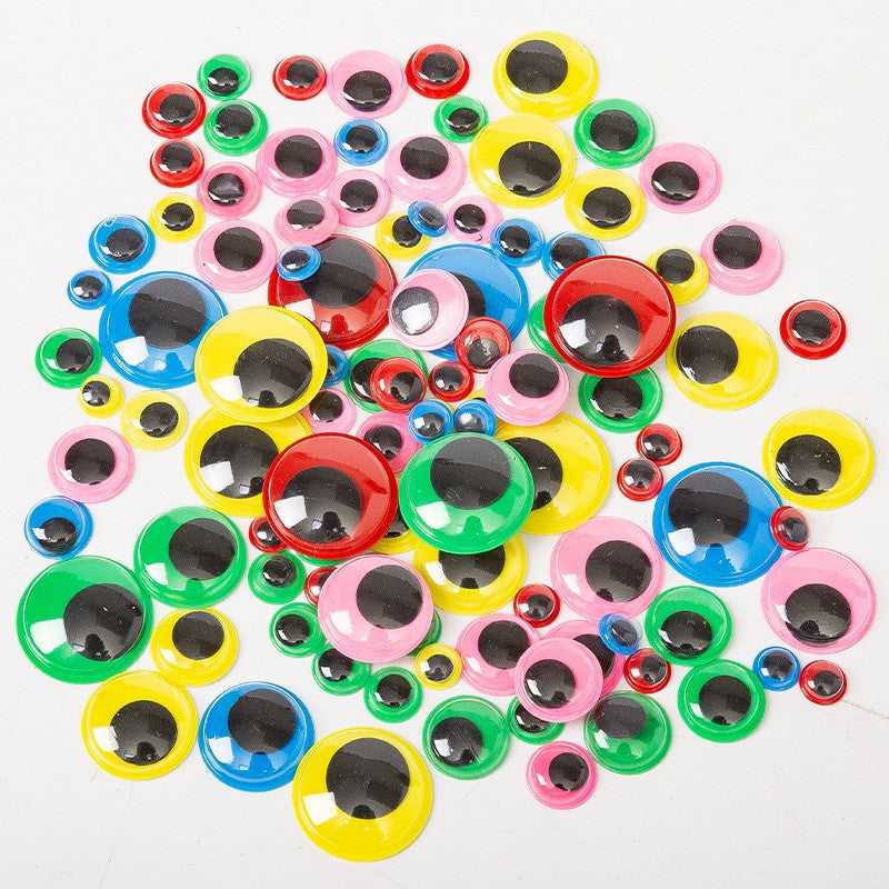 Colorful wiggle eyes for toy craft 100pcs assorted color and size which-craft