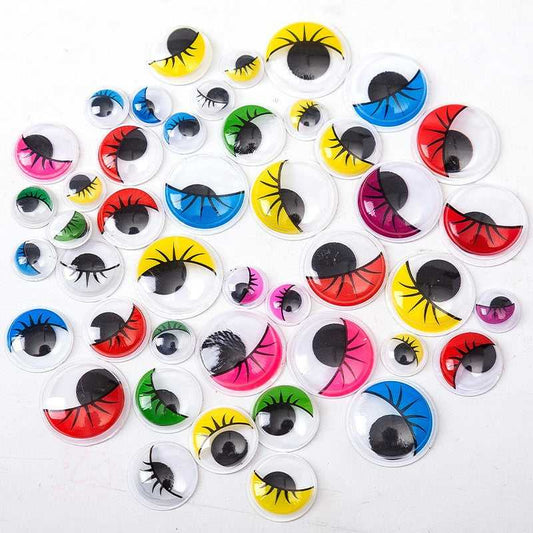 Colorful wiggle eyes for toy craft 100pcs assorted color and size which-craft