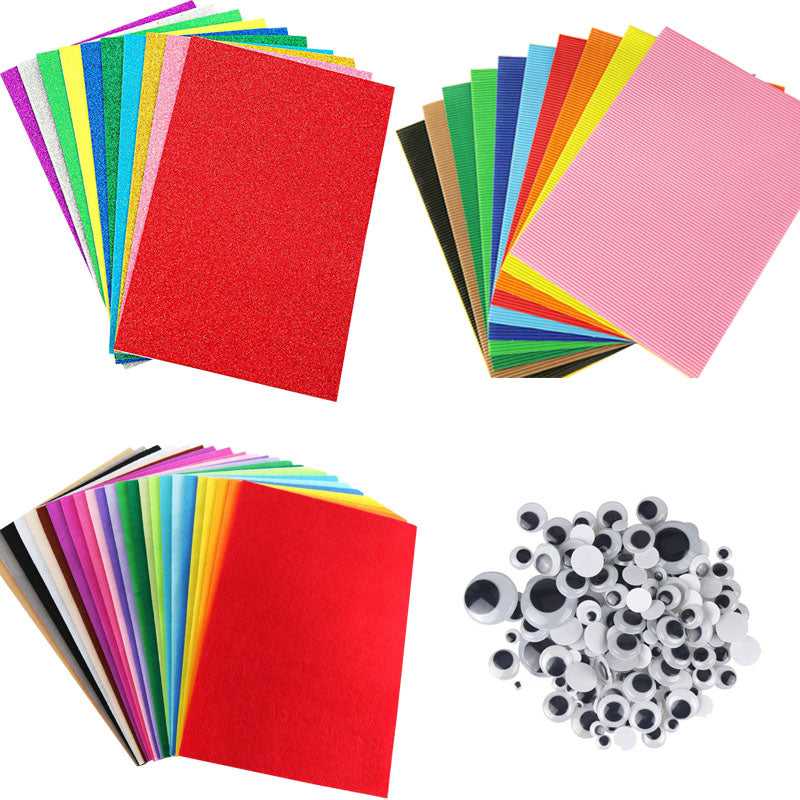 Craft paper kits adhesive paper sheets, wiggle eyes for kids craft ...