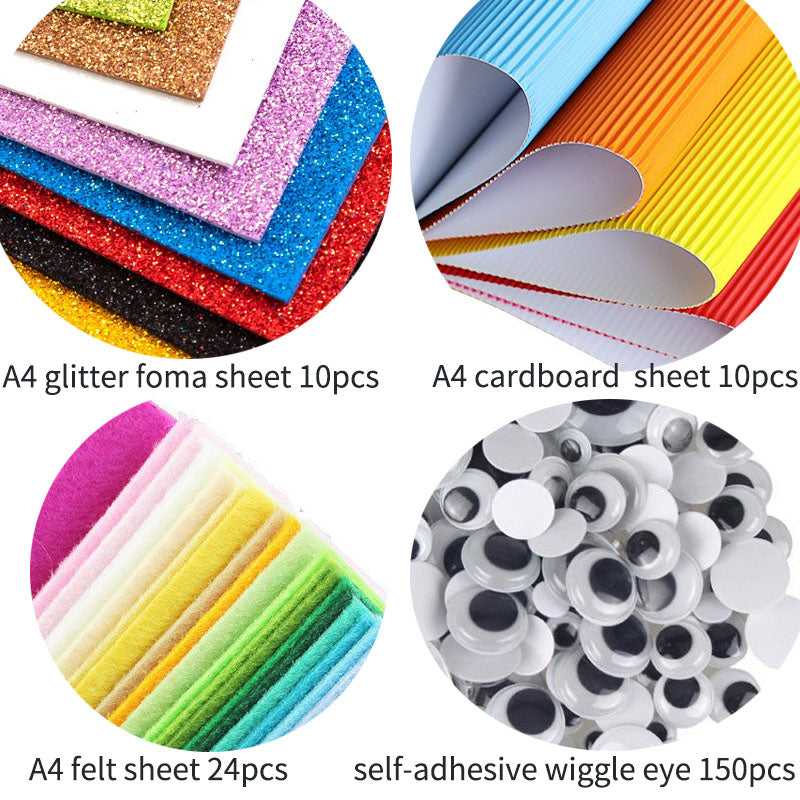 Craft paper kits adhesive paper sheets, wiggle eyes for kids craft which-craft