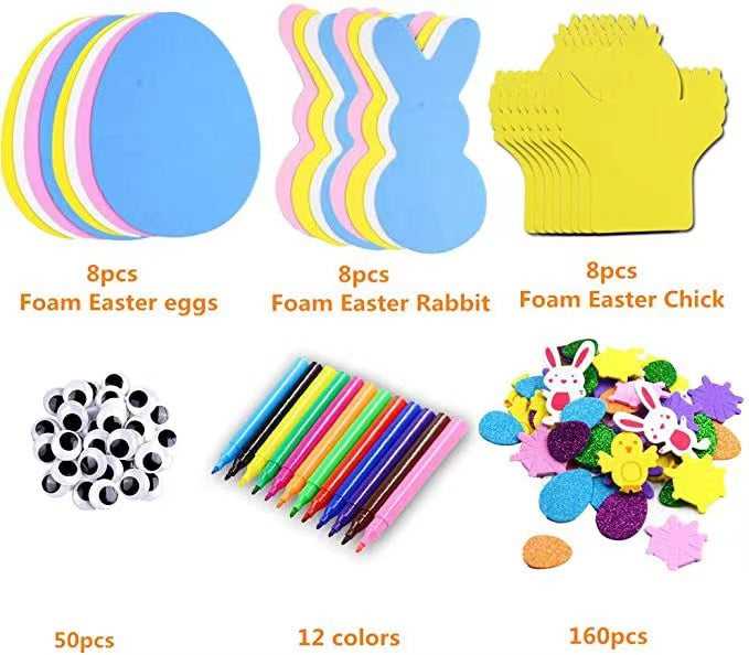 DIY easter eggs set for Kids eva Easter egg for decoration which-craft