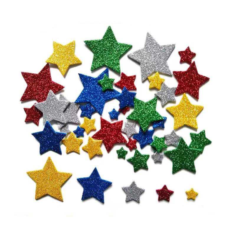 EVA Sticker Shapes Self-Adhesive stars letter Stickers Decals for Christmas Decoration, DIY Craft Projects, Assorted Color and Sizes which-craft