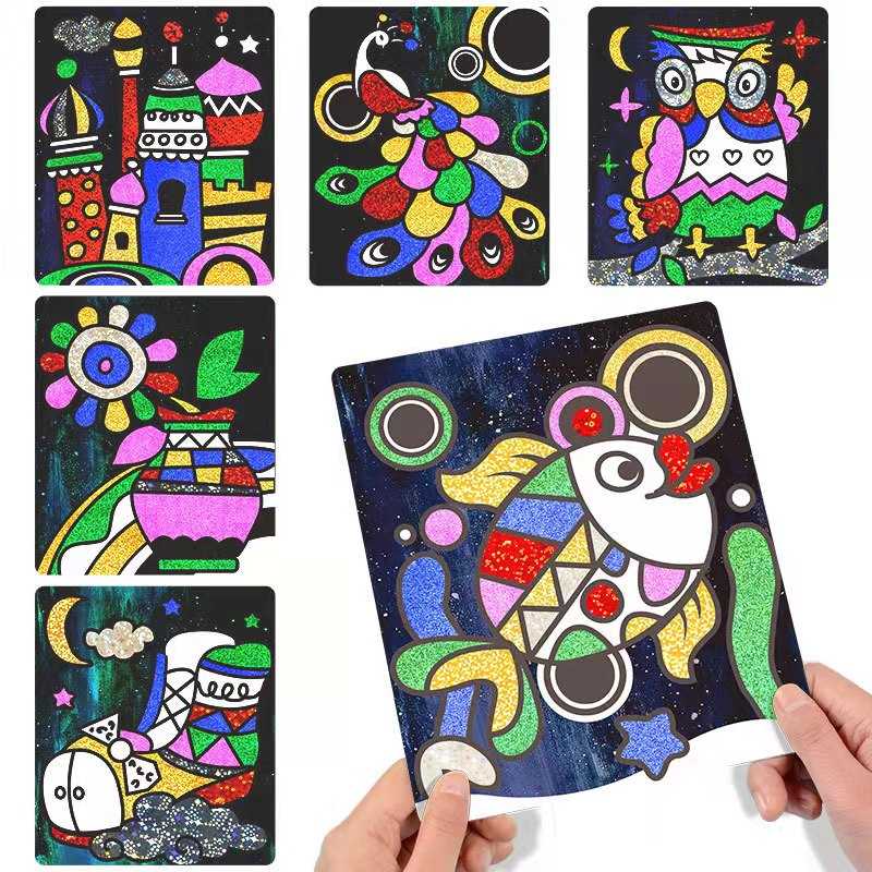 Magical Transfer Paper Craft with Prepainted Stencils, Shapes and Glitter  Tape