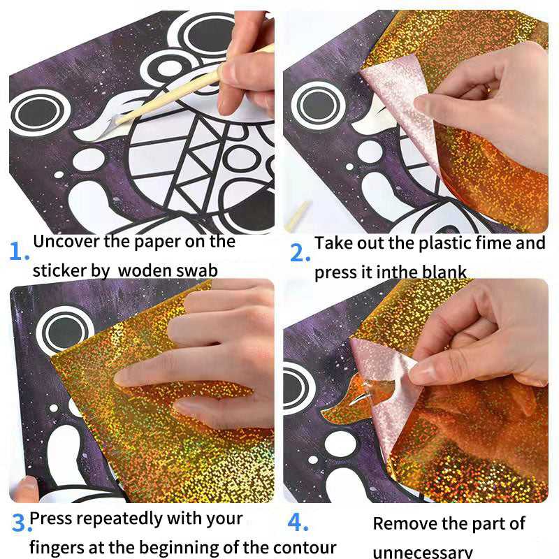 Magical Transfer Paper Craft with Prepainted Stencils, Shapes and Glitter Tape which-craft