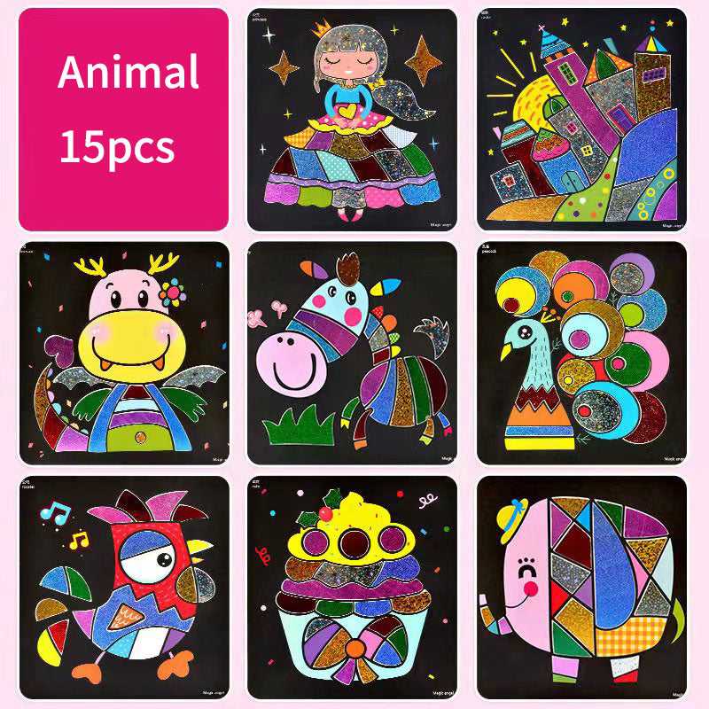 Magical Transfer Paper Craft with Prepainted Stencils, Shapes and Glitter Tape which-craft