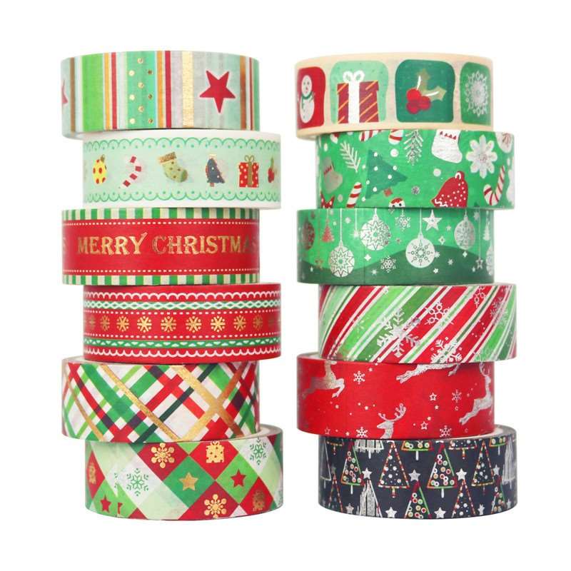 Masking tape for decoration washi tape christmas decor tape 12rolls which-craft