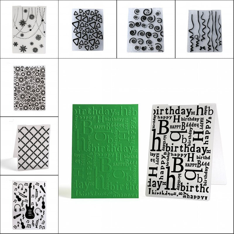 Plastic 3D embossing folders Concave Convex Texture Material For Paper Art Embossing which-craft