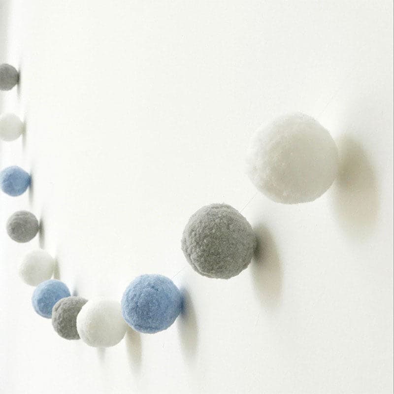 Pom pom garlands and string for wall decor,party and nursery room which-craft