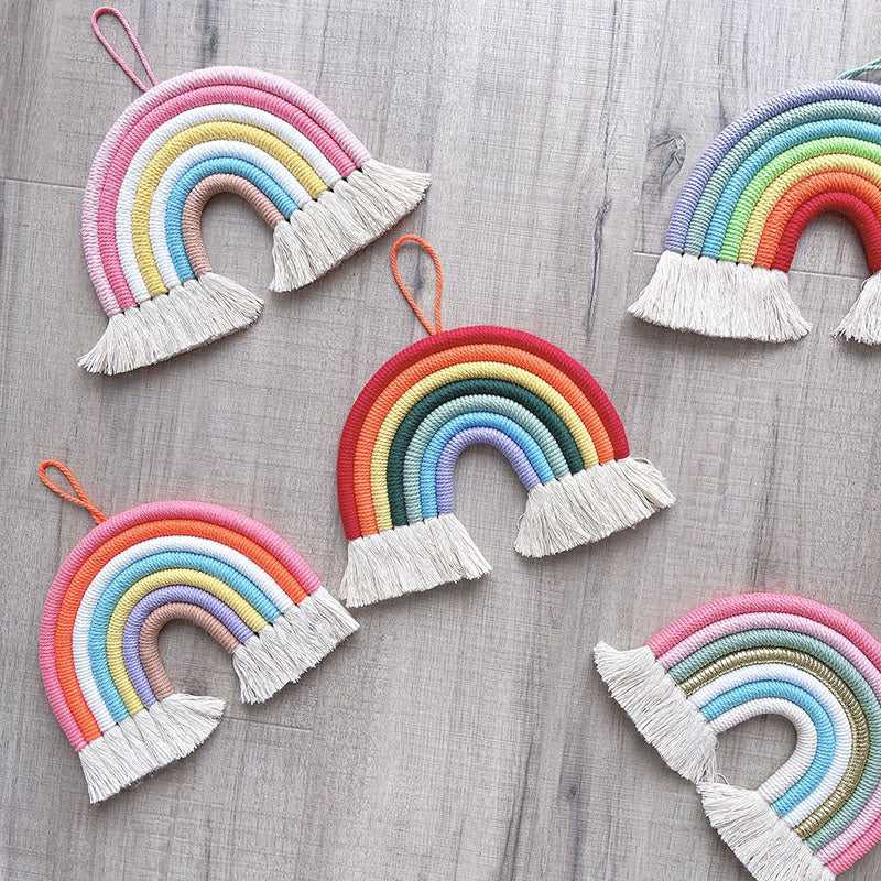 Rainbow wall hanging wall art nursery decor yarn craft which-craft