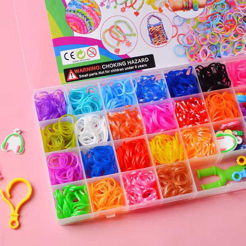 Amazon.com: Leismy 2500+ Rubber Band Bracelet Kit, Premium 29 Color Rubber  Loom Bands Kit with Storage Container Bracelet Making Kit DIY Band Bracelet  Mega Refill Kit Best Gifts for Girls & Boys