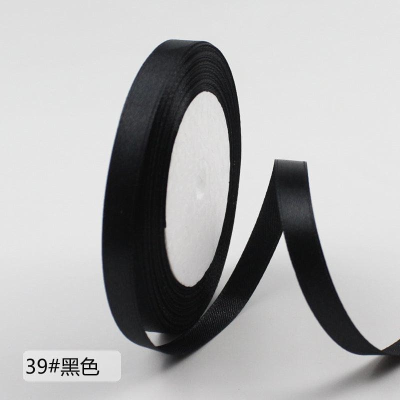 Satin ribbon Black ribbon for party and festival decoration which-craft