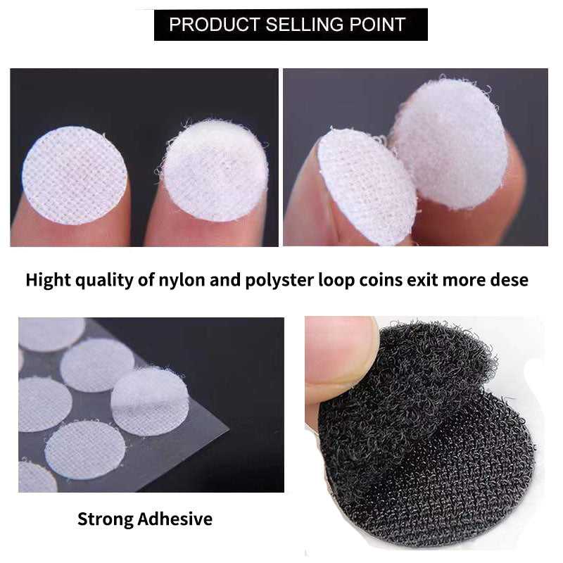 Self-adhesive dot,Hook & Loop Dots with Waterproof Sticky Glue Coins Tapes magic stick diamater10-20mm which-craft