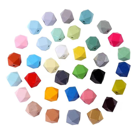 Wooden beads color beads hexagon wood beads which-craft
