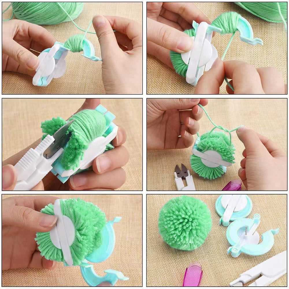 Yarn pom poms with 4pcs pom pom makers for DIY art and craft which-craft