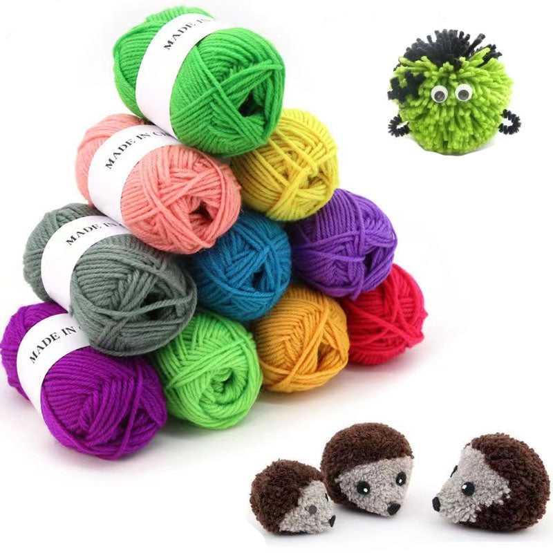 Yarn pom poms with 4pcs pom pom makers for DIY art and craft which-craft