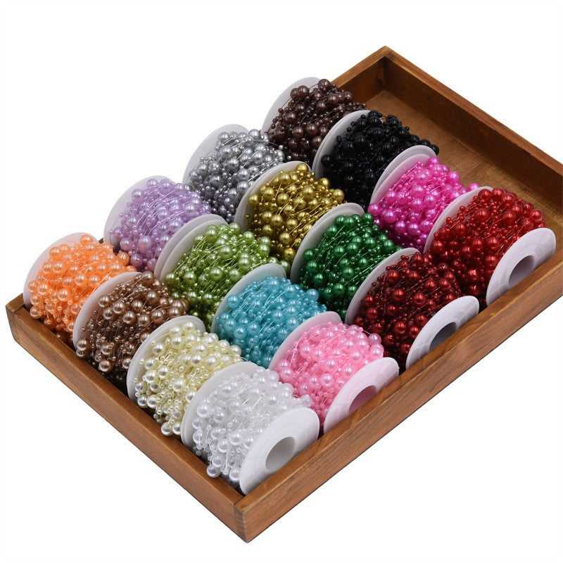 bead chain for featival decoration plastic pearl with fish string which-craft