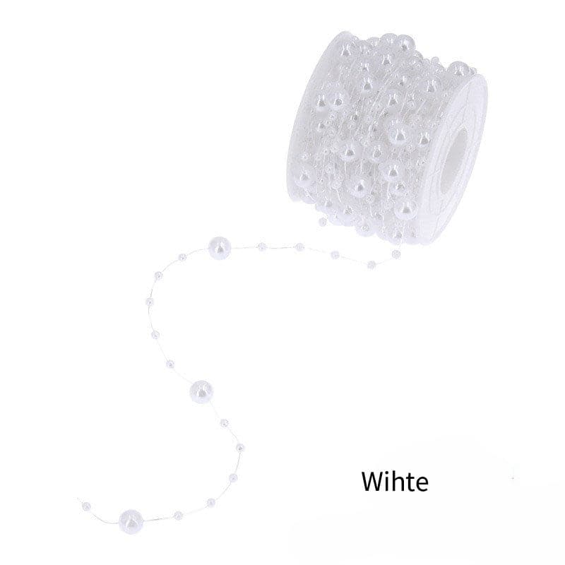 bead chain for featival decoration plastic pearl with fish string which-craft