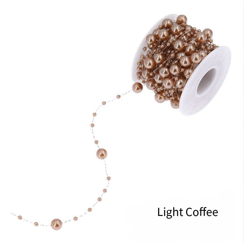 bead chain for featival decoration plastic pearl with fish string which-craft