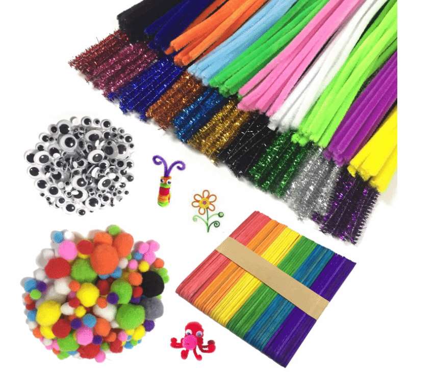 craft supplies kits craft kits for DIY Kids pom poms, pipe cleaner,googly eyes kits which-craft