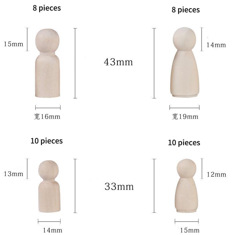 wooden peg wood doll for painting which-craft